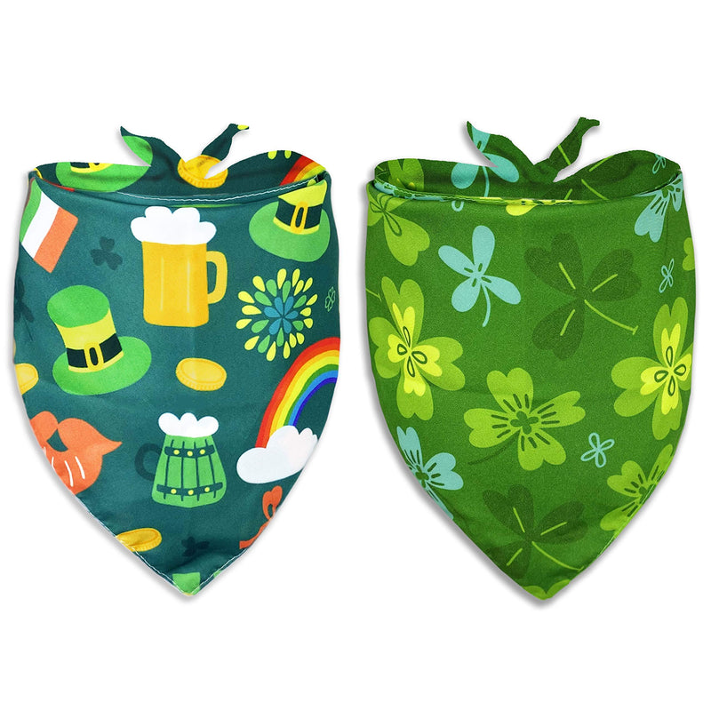 St. Patrick Dog Cat Bandana, Holiday 2 Pack Bandana Irish Rainbow Shamrock Scarfs for Small Medium Large Dogs Cats Pet Puppies (The Lucky One, Small) The Lucky One - PawsPlanet Australia