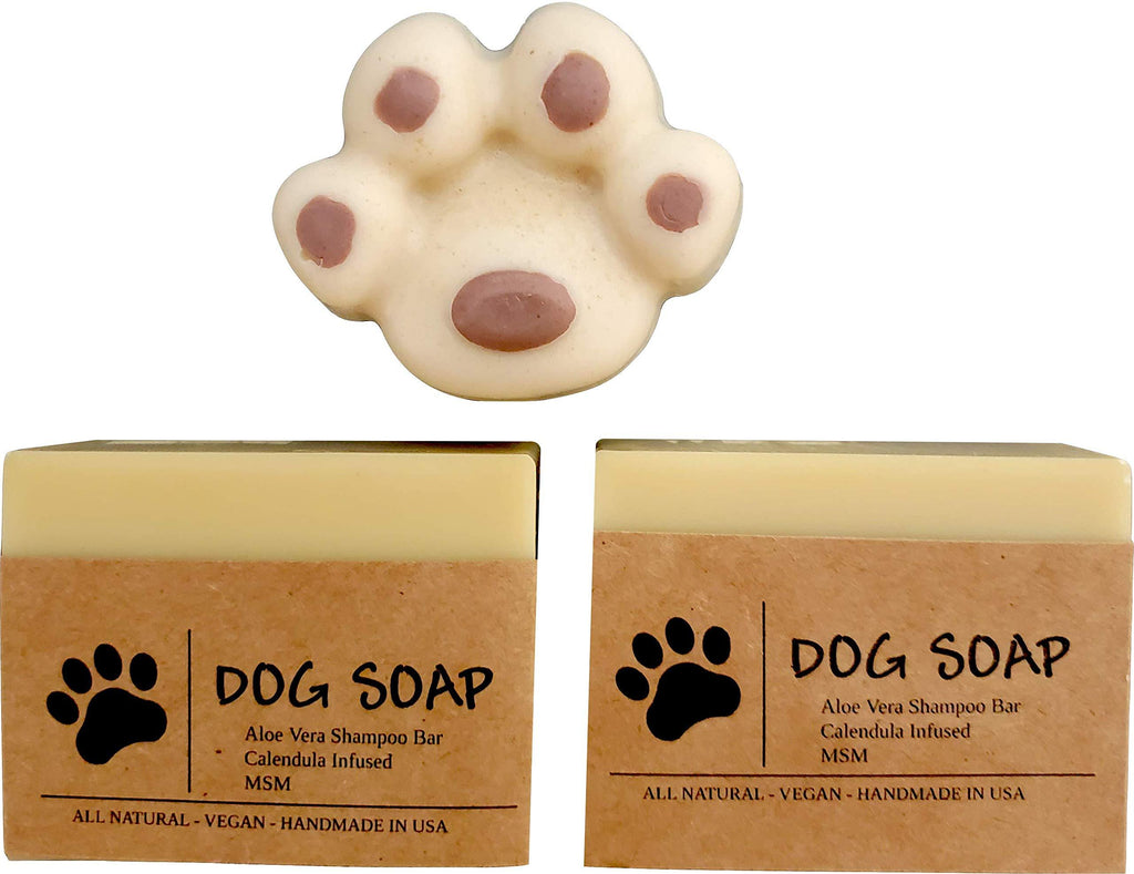 Natural Dog Shampoo Organic Virgin Coconut & Infused Calendula Soap Bar For Allergies, Itching, Sensitive, and All Skin Types. Handmade In USA for All Dogs. (2 BARS with 4.5 oz - 5.0 oz EACH) - PawsPlanet Australia