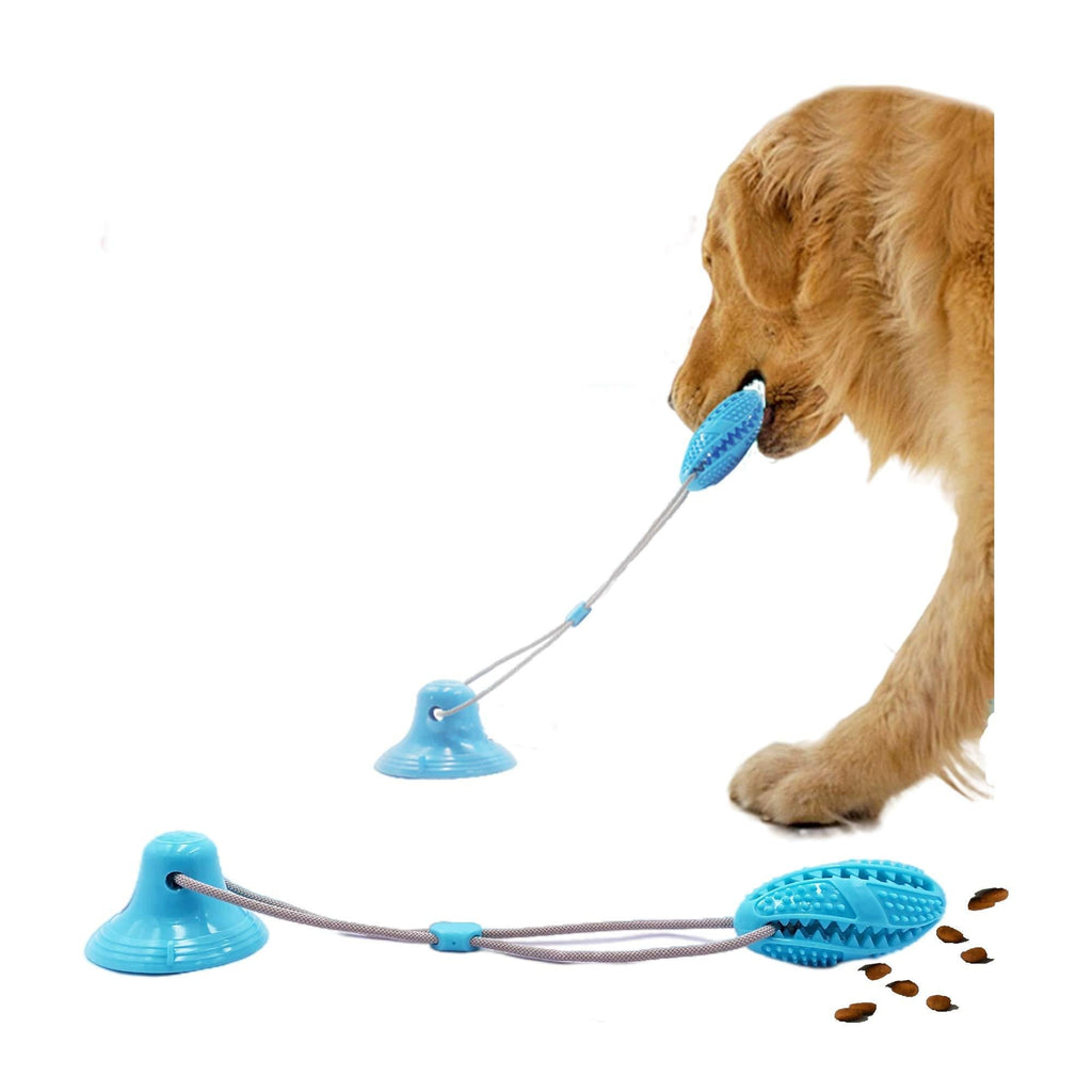 Xqpetlihai Suction Cup Dog chew Toys Interactive Dog chew Toys for Aggressive chewers Self-Playing Tug of War Dog Toys Dog Rope Toys for Small Large Dogs Teeth Cleaning Pet Tug Toy for Boredom(Blue) blue - PawsPlanet Australia
