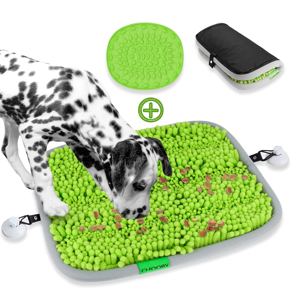 CHOOBY Snuffle Mat for Dogs, 17" x 21'' Pet Snuffle Mat + Dog Lick Mat, Durable Interactive Dog Toys, Encourages Natural Foraging Skills and Stress Relief for Small/Medium/Large Dogs - PawsPlanet Australia