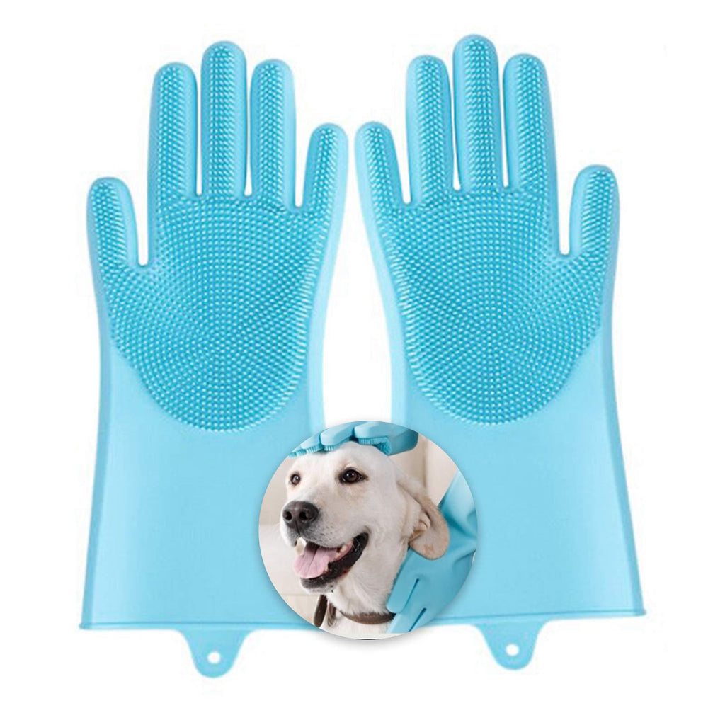 Pet Grooming Gloves, Dog Bathing Shampoo Gloves, Dog Washing Gloves for Shedding Massage, Pet Shower Attachment Supplies for Anti-Bite & Anti-Scratch - PawsPlanet Australia