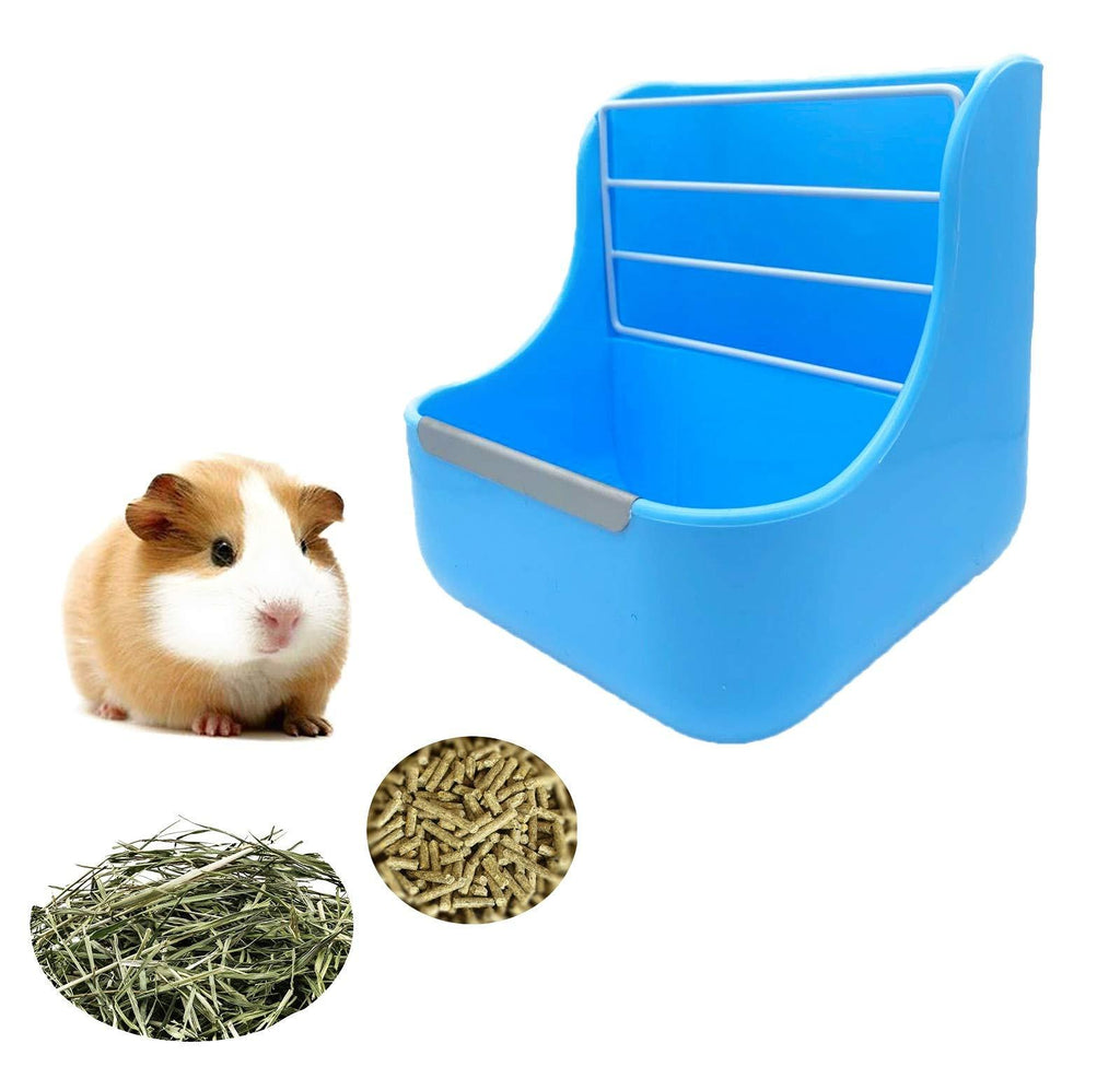 Mcgogo Rabbit Hay Feeders Rack,2 in 1 Feeder Bowls Double for Grass/Food for Small Animal Supplies Rabbit Chinchillas Guinea Pig Hamsters blue - PawsPlanet Australia