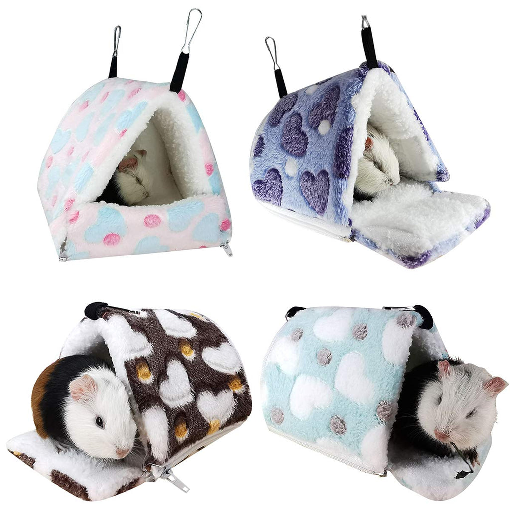 LEFTSTARER Sugar Glider Hamster Hammocks Guinea Pig Cage Bedding Cute Small Pet Animals Nest Hanging House Sleeping for Squirrel Hedgehog Chinchilla Bird (Small, Brown) - PawsPlanet Australia