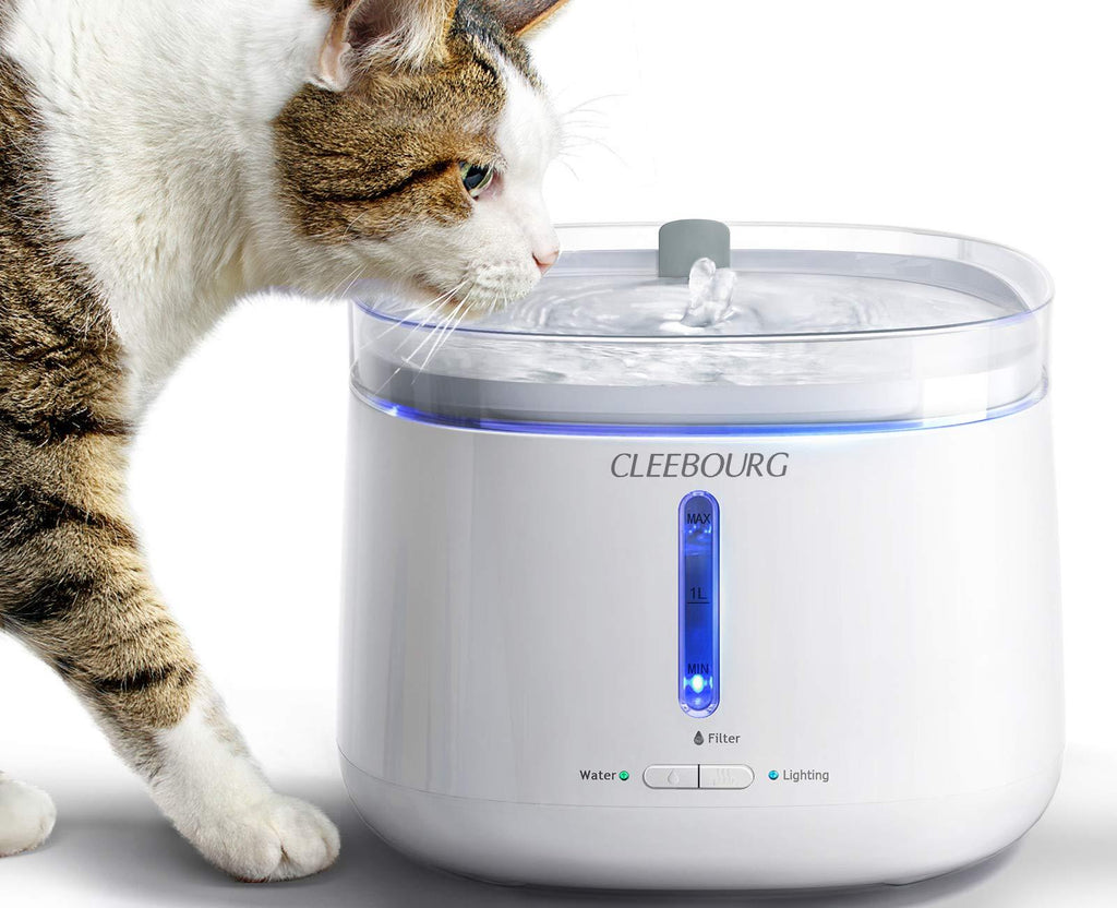 Upgraded Cat Water Fountain, 2L Automatic Pet Water Dispenser Dog Drinking Fountain with Detachable Water Tank, Indicator and Night Mode for Cats, Dogs, Multiple Pets - PawsPlanet Australia