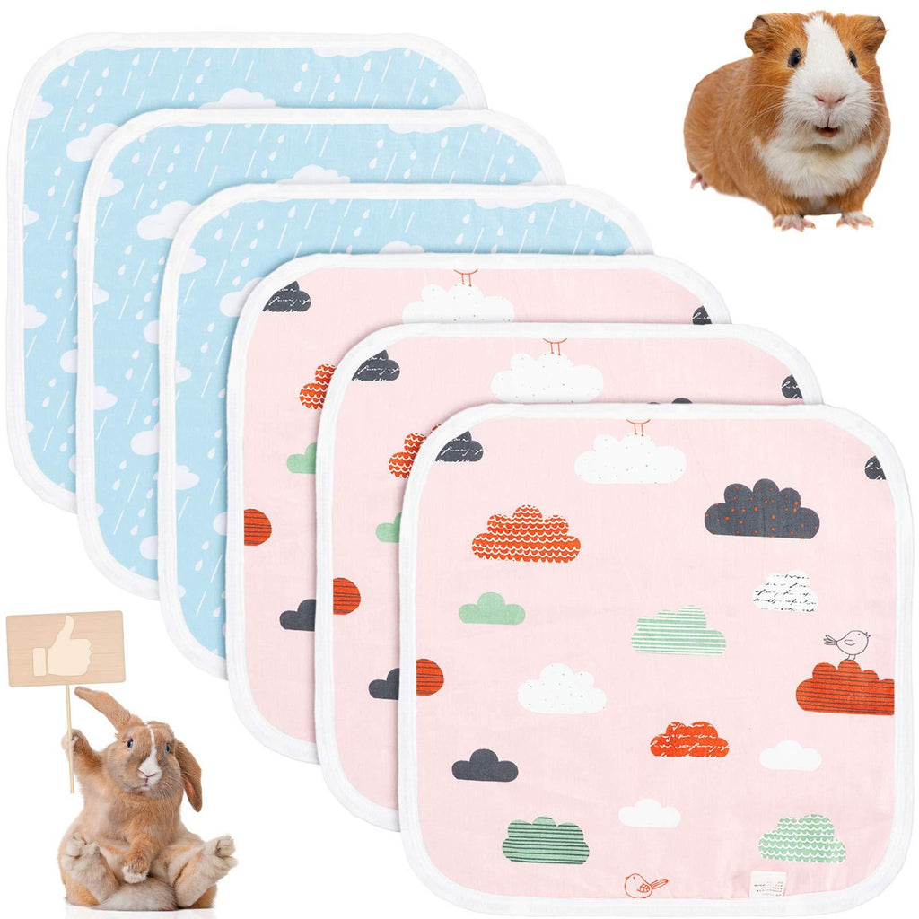 Jetec 6 Pieces Guinea Pig Cage Liners Washable and Reusable Guinea Pig Pee Pads Anti-Slip and Highly Absorbent Guinea Pig Bedding Waterproof Pet Training Pads for Small Animals Clouds - PawsPlanet Australia