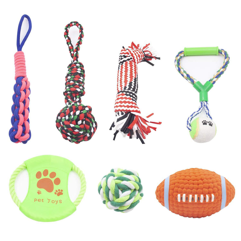 7 Pack Dog Rope Toys Aggressive Chewers,GOGO HUANG Fun Chew Toys for Small and Medium Dogs Puppy Toys Training Playing Teething Cleaning - PawsPlanet Australia