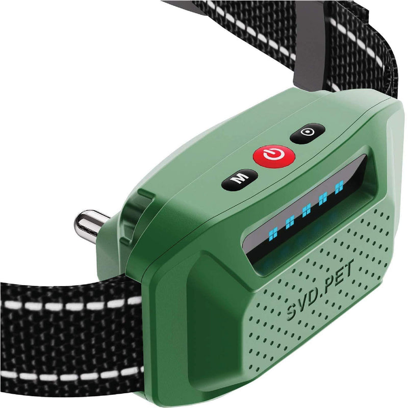 SVD.PET Waterproof Dog Bark Collar with Shock and Vibration Modes, USB Rechargeable Battery, Works Without Remote for Medium and Large Dogs, Army Green - PawsPlanet Australia