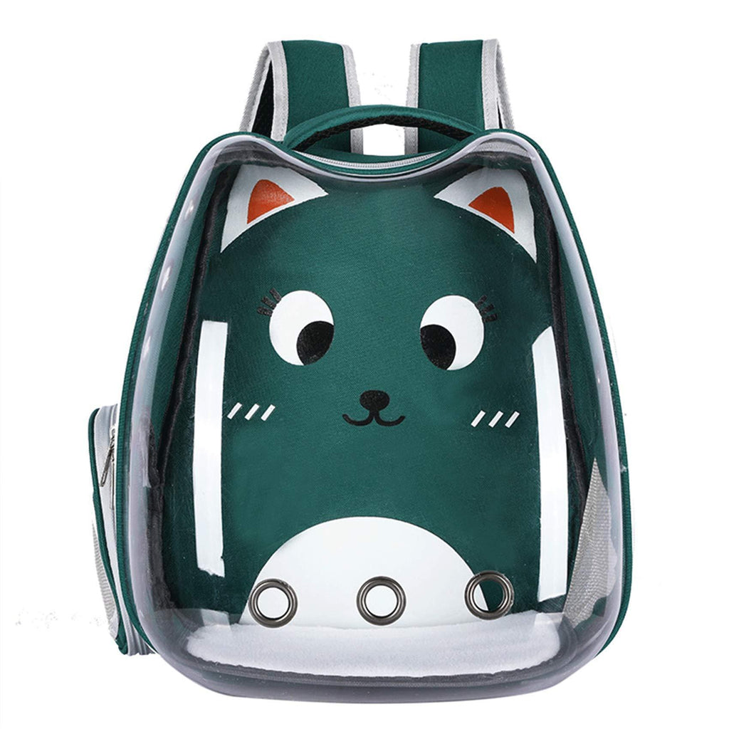 Portable Pet Backpack, Breathable Transparent Pet Cat Backpack, Suitable for Small Pets,Suitable for Small Cat/Dog/Bird/Rabbit Green - PawsPlanet Australia