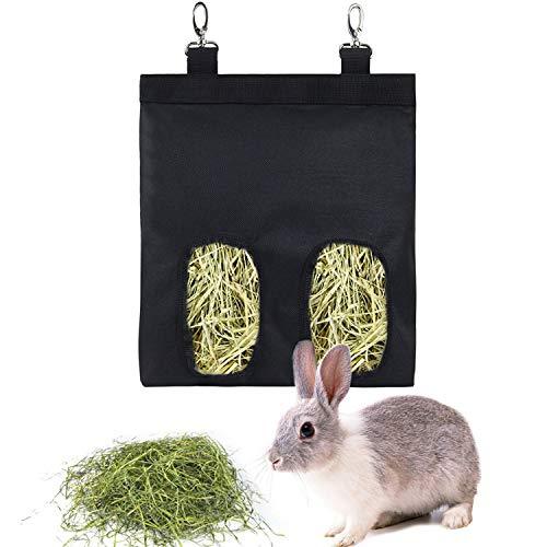 Rabbit hay Feeder Bag Bunny Guinea Pig,Hay Guinea Pig Hay Feeder, Rabbit Feeder Fabric Bag Feeder Storage Bag (Black) - PawsPlanet Australia