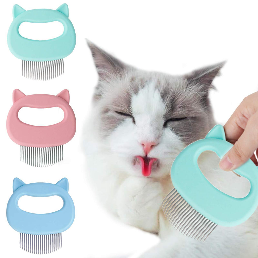 3 Pieces Pet Hair Removal Comb Cat Massage Comb, Pet Hair Removal Massaging Shell Comb Suitable for Cats and Dogs Shedding and Grooming Matted Tangled Fur and Loose Hair, Include Short & Long Hair 1pcs green & 1pcs pink & 1pcs blue - PawsPlanet Australia