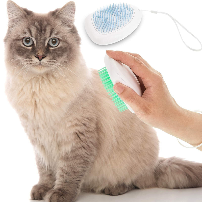 Baderke 2 Pieces Cat Brush for Shedding and Grooming Cat Hair Remover Cat Hair Comb Dog Grooming Brush for Long and Short Haired Cats, Green and Blue - PawsPlanet Australia