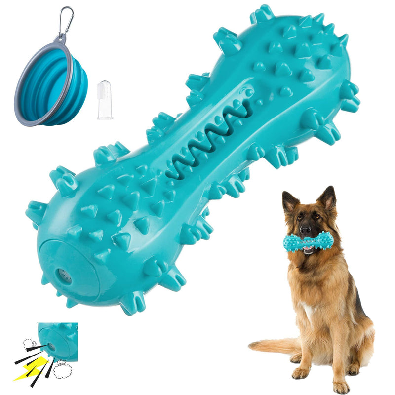 Huygens Dog Toothbrush Toys，Durable Dog Toys，Medium and Small Dog Chew Toys，Natural Rubber Dental Care Chew Cleaning Stick (Lake Blue) Lake blue - PawsPlanet Australia
