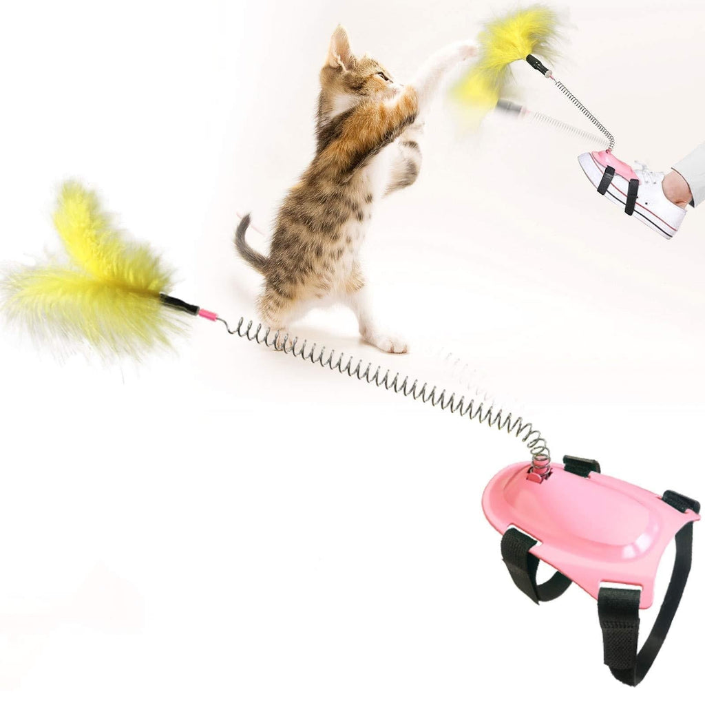 Sakiway Interactive Cat Feather Toys Wands, Free Hands Leisurely Tease Cat, Kitten Teaser Toys, Funny Foot Stick, Pet Supplies. - PawsPlanet Australia