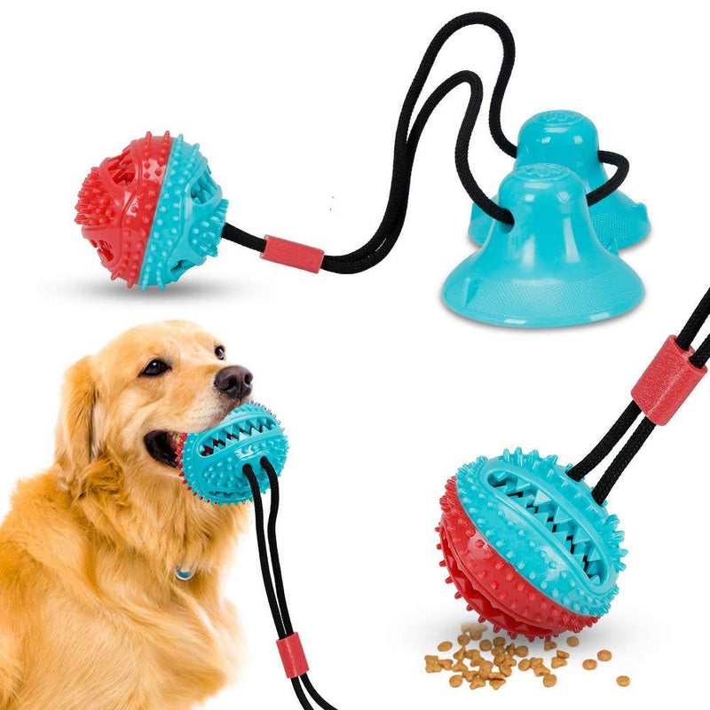 Vzatt Dog Chew Toys for Aggressive Chewers,Double Suction Cup Dog Rope Ball Toys Interactive Treat Dispensing Puzzle Distributing Tug Pull Toys for Large Medium Breed Dogs Puppies Indoor Outdoor - PawsPlanet Australia
