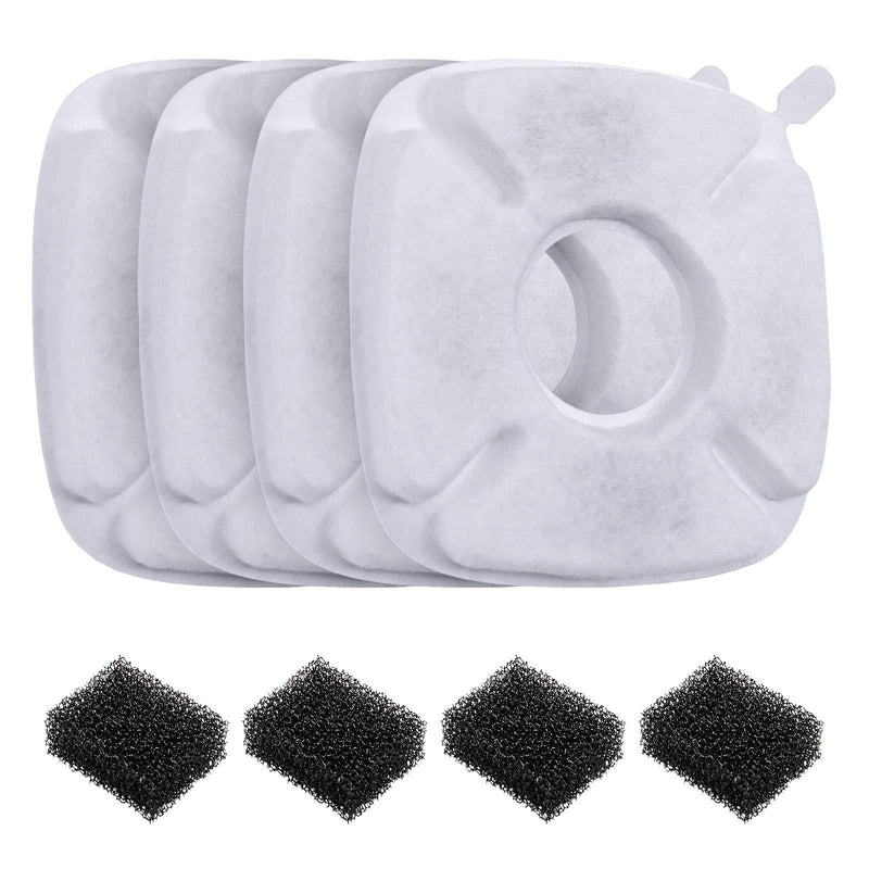 Loomla 4 Pack Replacement Filters & 4 Pack Replacement Pre-Filter Sponges for Bellflower Pet Fountain Cat Water Fountain (VC1456) - PawsPlanet Australia