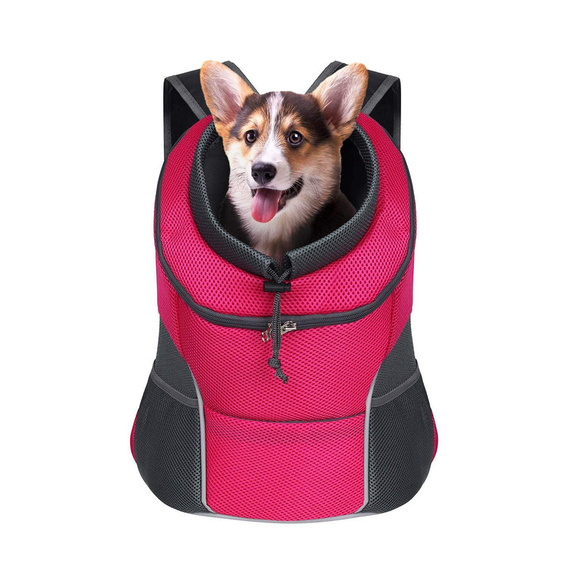 YUDODO Dog Carrier Backpack Pet Cat Backpack Carrier with Breathable Mesh Head Out Front Pack for Travel Hiking Outdoor M(5-10lbs) Pink - PawsPlanet Australia