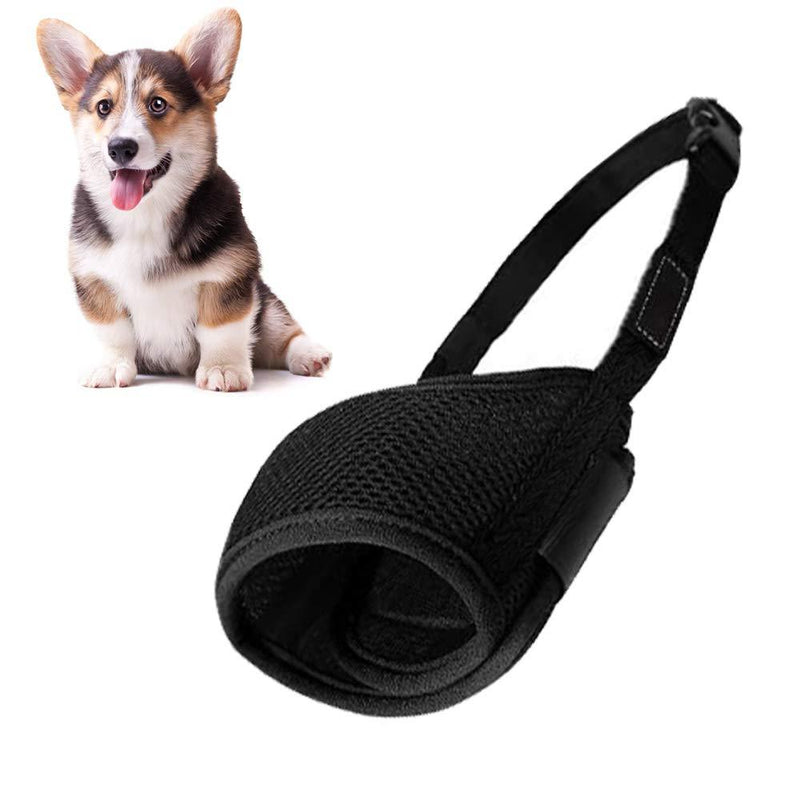 WAYA Breathable Muzzle, mesh Breathable and Adjustable Strap for Small and Medium Sized Dogs, Anti-bite and Barking Black - PawsPlanet Australia