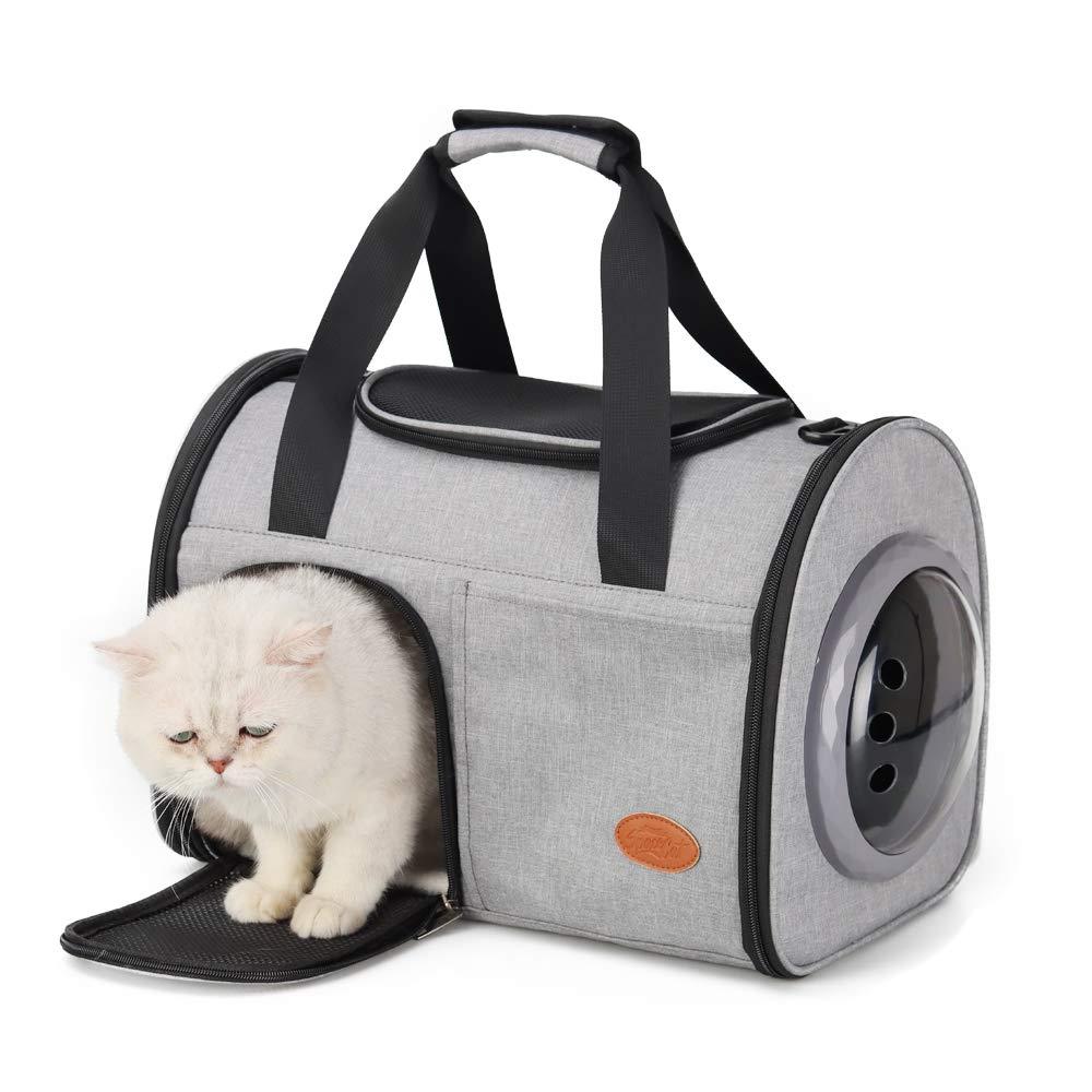 FERMAO Pet Carrier for Cats and Small Dogs, Cat Travel Carrier, Airline Approved Under The Seat Grey - PawsPlanet Australia