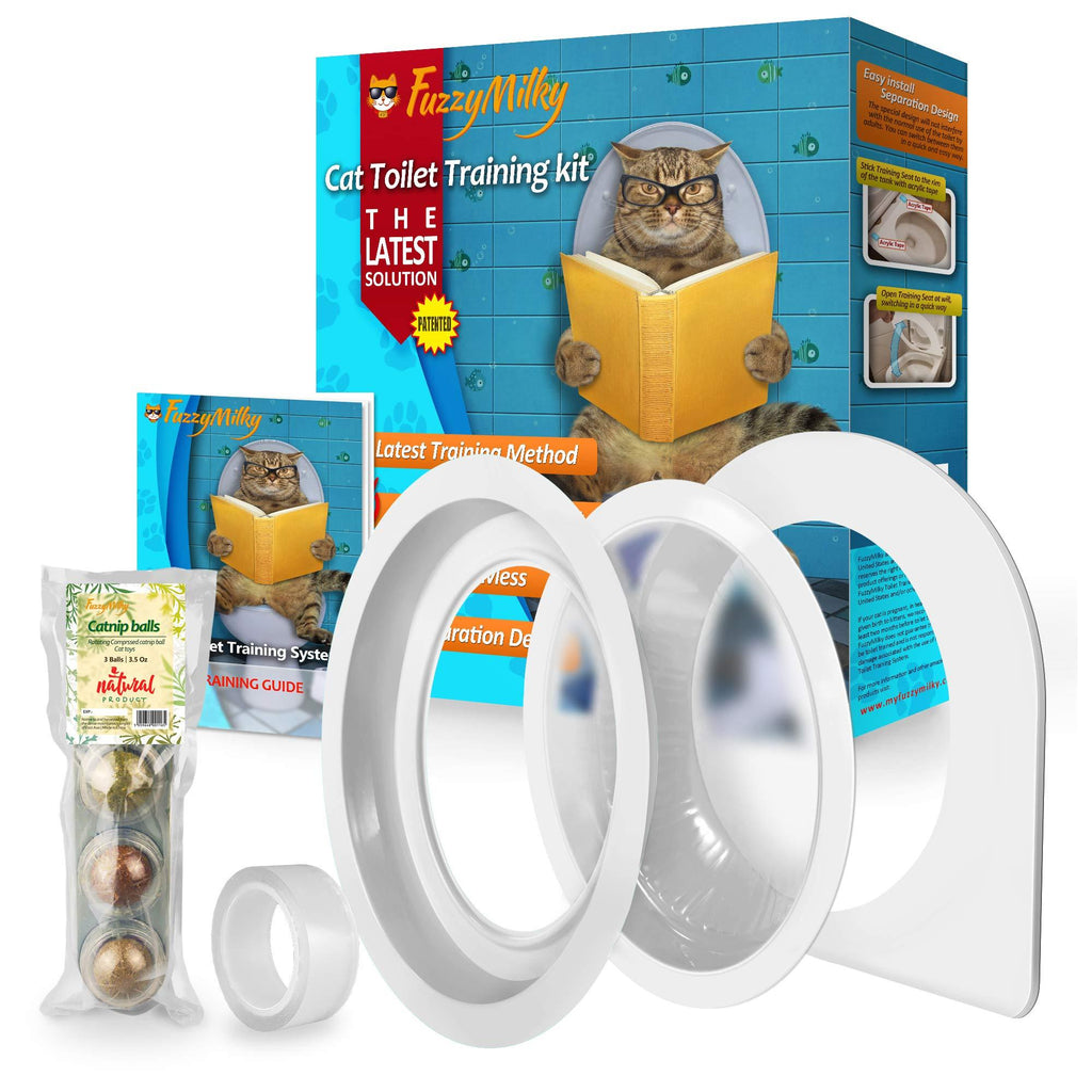 FuzzyMilky Cat Toilet Training Kit The 2nd Generation - Teach Cat to Use Toilet with Catnip Ball (3 Balls) - PawsPlanet Australia