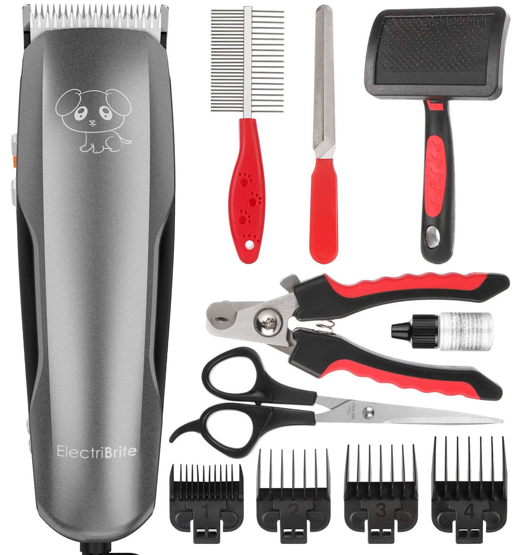 Dog Clippers,Dog Grooming Kit 36V Powerful Motor Low Noise Plug-in Professional Electric Pets Hair Trimmers Shaver Shears with 4 Comb Guides, Scissors, Nail Clippers for Dogs and Cats - PawsPlanet Australia