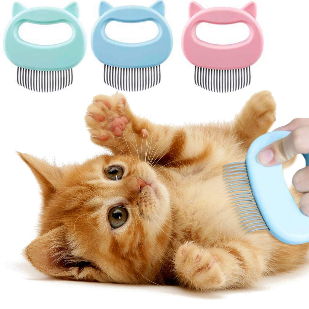 Timormode 3pcs Cat Brush Shell Comb Pet Hair Remover Massage Shedding Brush, Effective Removing Matted Fur, Knots and Tangles Grooming Tool for Short & Long Hair for Cats Dogs Puppies - PawsPlanet Australia