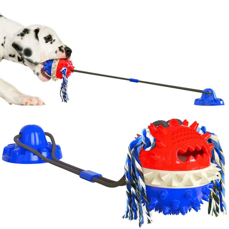 Dog Toys for Chewers ,Chew Suction Cup Tug of War Toy，New Edition,Teeth Cleaning and Food Dispensing Features，Withstand Tension 120LB,Free Floor Stickers,Suitable for Small and Medium-Sized Dogs - PawsPlanet Australia