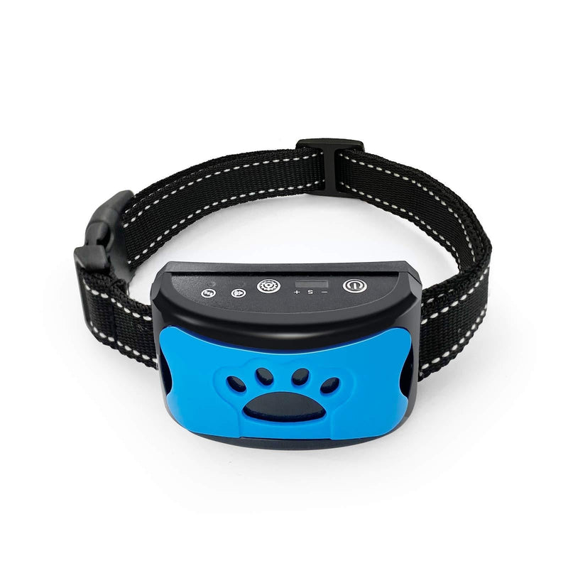 Rechargeable Dog Bark Collar, Humane No Shock Barking Collar with Beep w/2 Vibration & 7 Adjustable Sensitivity, Automatic Training Collar Suit for Small, Medium, Large Dogs Blue - PawsPlanet Australia