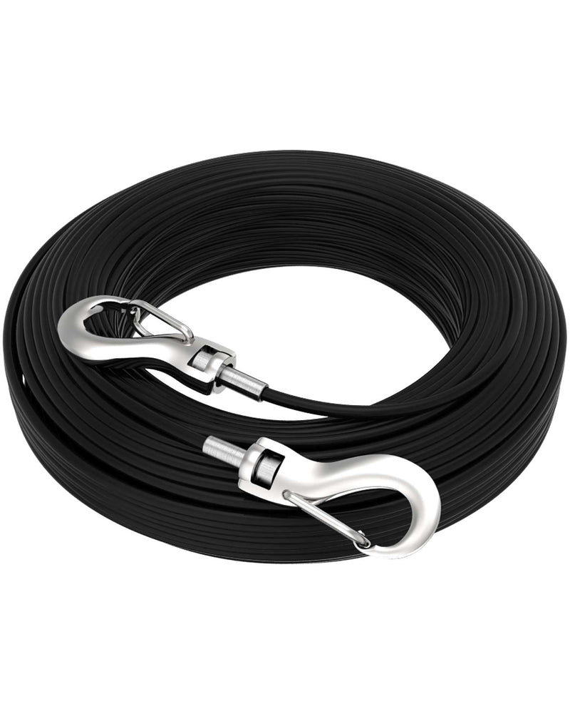 SÄKER Premium Tie Out Cable - Made in Canada - Heavy Duty Lead Holds Dogs up to 200lbs - Rust Resistant and Perfect for The Yard, Camping and Beach. 15 Ft - PawsPlanet Australia