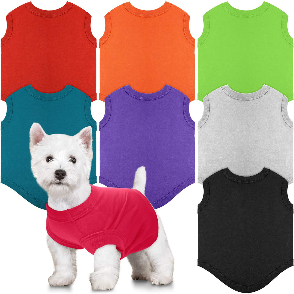 8 Pieces Dog Shirts Pet Puppy Blank Clothes Summer Soft Dog T-Shirt Breathable Dog Plain Shirts Puppy Clothes Outfit for Most Dogs Cats Puppy Pet (XS) XS - PawsPlanet Australia