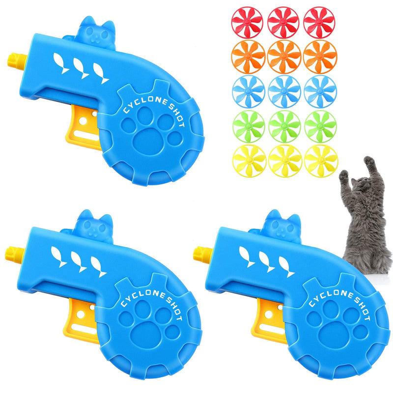 18 Pieces Cat Fetch Toy Cat Tracking Toy Cat Interactive Toys with 5 Colors Flying Propellers for Pet Cat Kitty Training Chasing (Cat Theme Design) Cat Theme Design - PawsPlanet Australia