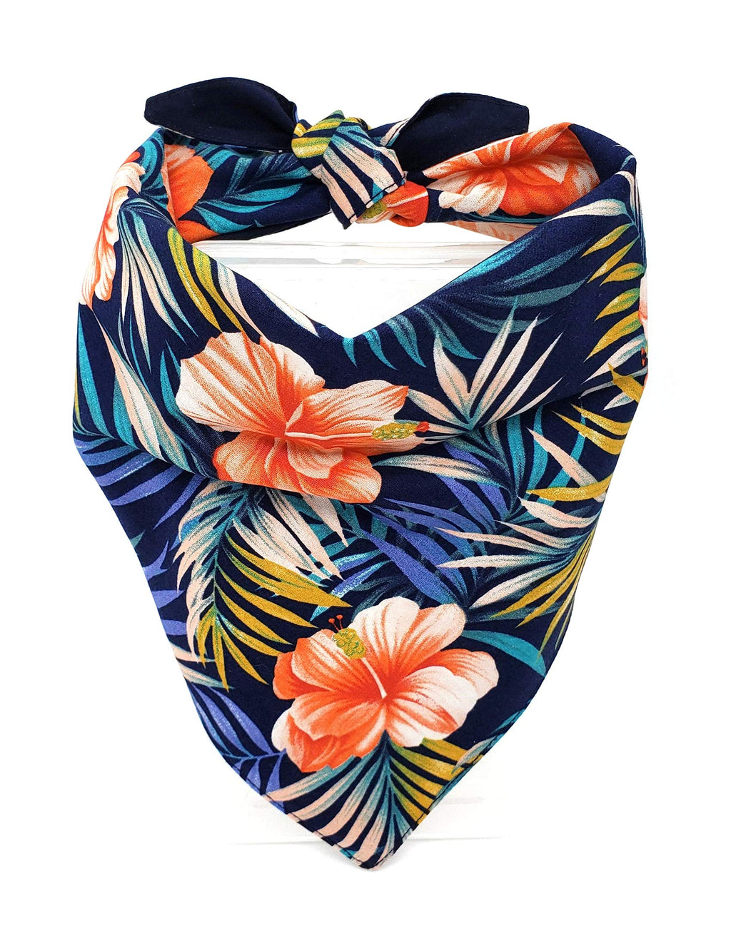 Hawaiian Hibiscus Reversible Dog Cat Puppy Bandana Bib Triangle Scarf for Small to Large Breed (Large) - PawsPlanet Australia