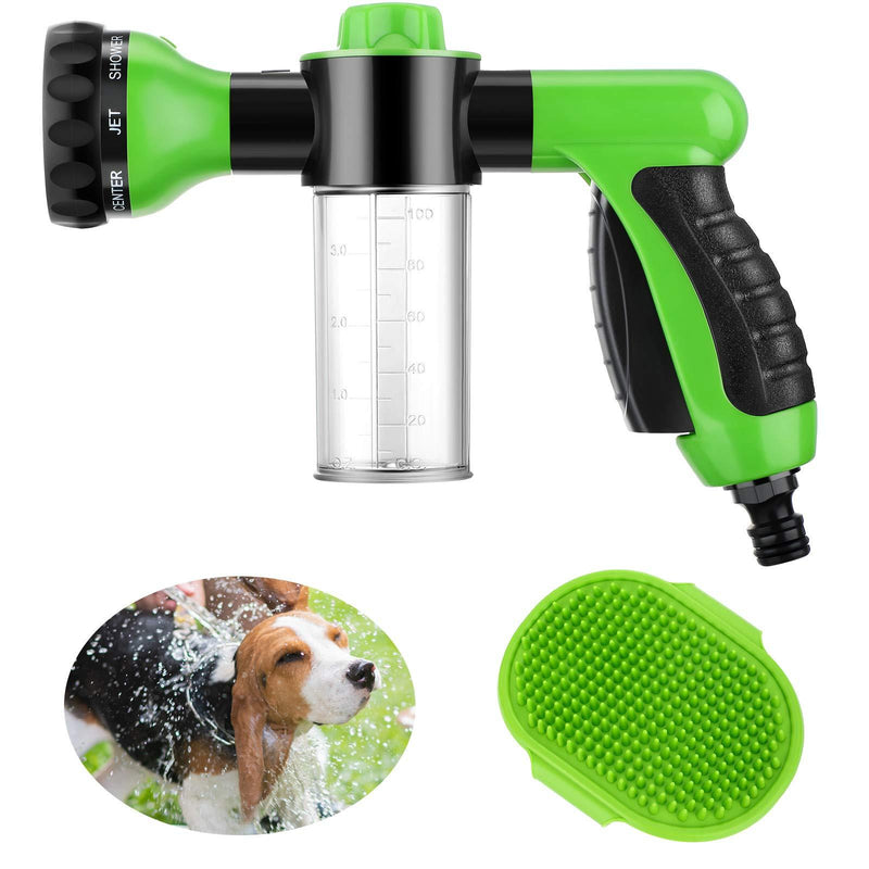 2 Pieces Pet Bathing Tool Set Include Livestock Foamer and Dog Rubber Comb, Spray Livestock Foamer Wash Foam Sprayer, Pet Bath Brush Rubber Dog Comb for Pets Showering (Green) - PawsPlanet Australia