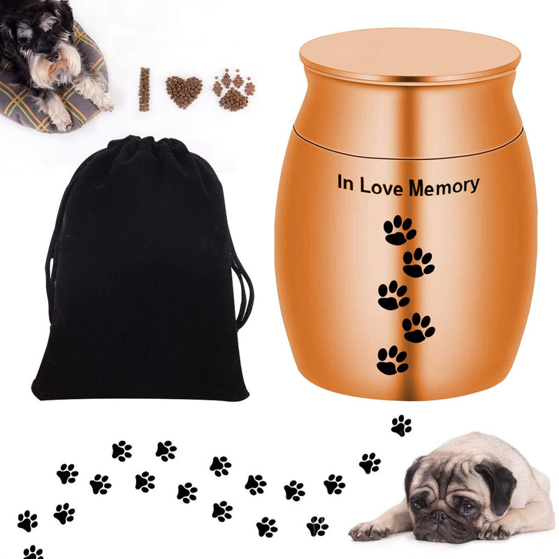 Broadsheet Mini Urns for Human Ashes, Metal Pet Urns for Dogs Ashes Keepsake Urns for Human Ashes, Pet Urns Dog Urns for Ashes Holder-Your Footprint Has Gone, But My Heart was Not (Gold) - PawsPlanet Australia