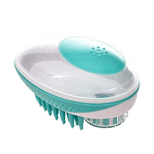 Feutav 2 in 1 pet Brush Bath Massage Brush, pet Grooming Shampoo Dispenser, Soft Silicone bristles, Used for Cleaning, Grooming, Removing Long and Short Hair, Remove Fluffy Fur Dogs and Cats green - PawsPlanet Australia