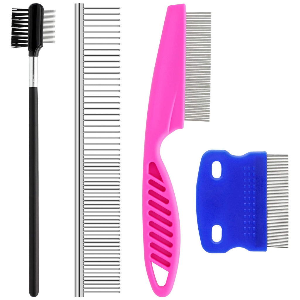 GUBCUB Pets Grooming Comb Kit for Small Dogs Puppies, Tear Stain Remover Comb, 2-in-1 Dog Combs with Round Teeth to Remove Knots Crust Mucus - PawsPlanet Australia