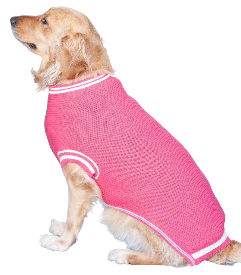 Dog Sweater Knitted, Warm pet Clothes, for Medium and Large Dogs (Medium, Coral) Medium (Chest: 21.2" Length: 18.5") - PawsPlanet Australia