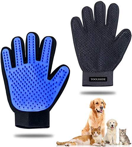 TOOLSSIDE Pet Hair Remover Glove - 1 Pack Right Hand Gentle Deshedding Glove for Dogs and Cats, Pet Glove Brush Enhanced Five Finger Design, Blue - PawsPlanet Australia