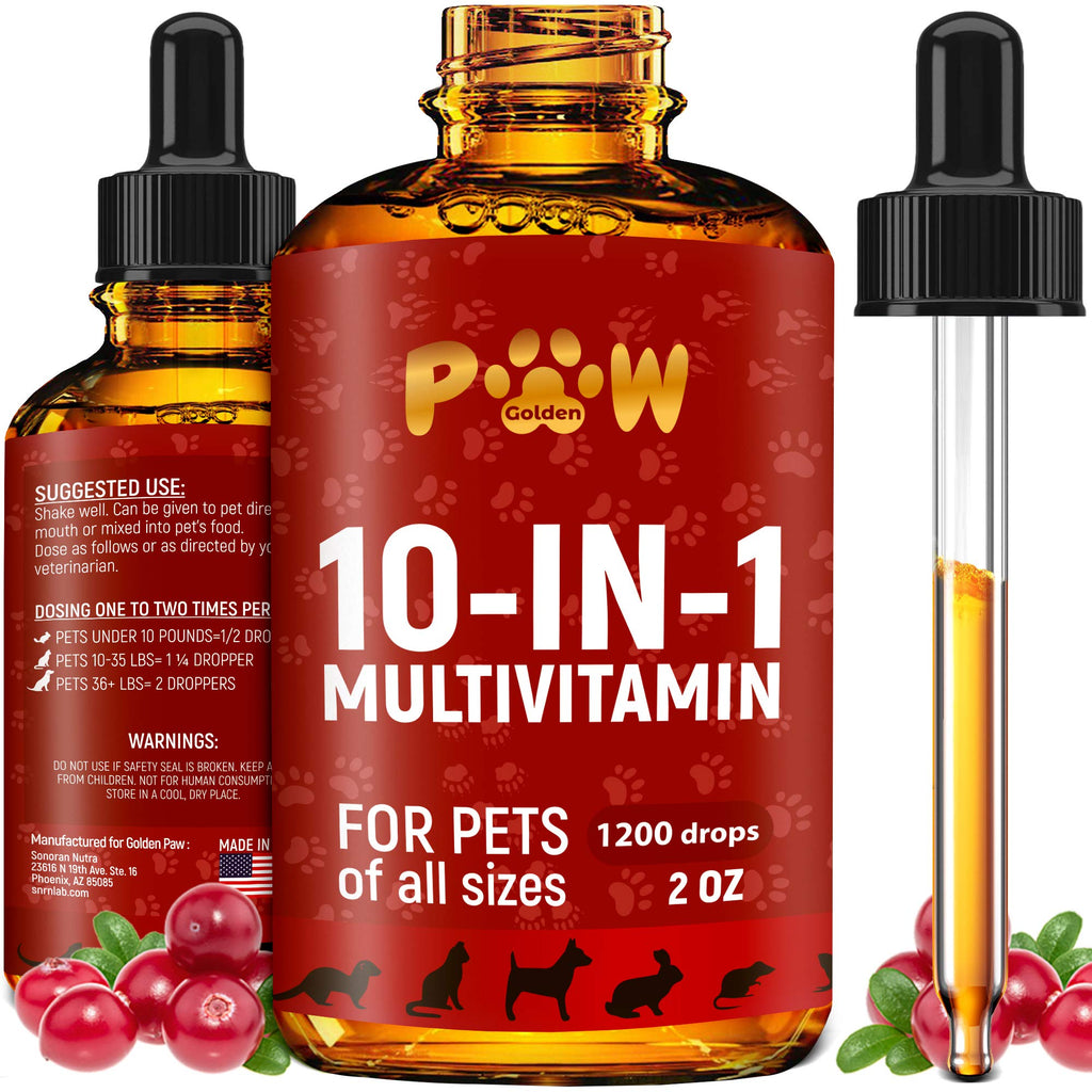 10 In 1 Cat & Dog Multivitamin - Hip & Joint Vitamins For Dogs + Vitamins C, D, B1-12 - Cranberry Supplement For Dogs & Cat Vitamins - Bladder, Kidney, Skin, Joint Support - Glucosamine Dog Supplement - PawsPlanet Australia