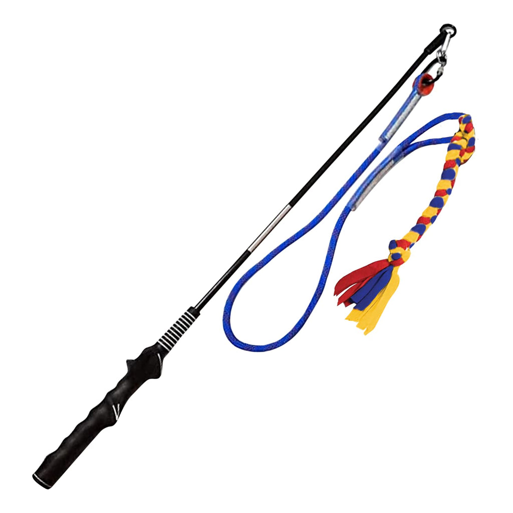 CHEERING PET Flirt Pole for Dogs, Teaser Wand with Colorful Braided Rope Tether, Exercise Fun for Dogs, Durable Interactive Dog Toy Dog Flirt Pole Colorful Tether - PawsPlanet Australia