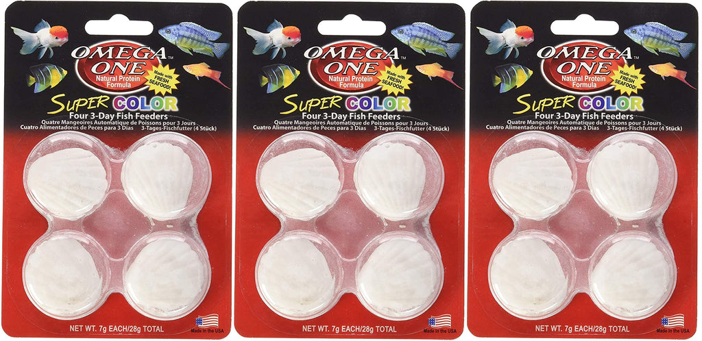 Omega One 12 Pack of Super Color Vacation Feeder Blocks, 3 Days, with Fish Food - PawsPlanet Australia