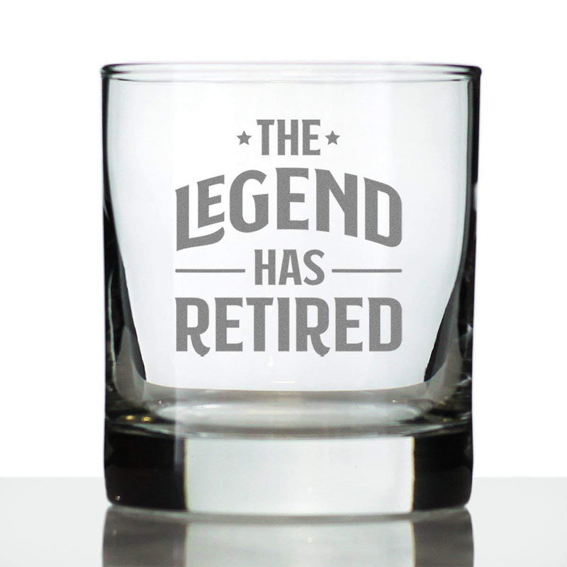 The Legend Has Retired - Whiskey Rocks Glass - Funny Retirement Gifts for Boss or Coworkers - 10.25 Oz - PawsPlanet Australia
