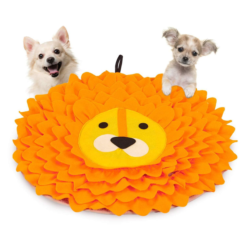 Dog Snuffle Mat for Medium Small Dogs - Stress Release Slow Eat Durable Cute Animal Design Machine Washable Anti Slip Easy to Use - Distracting Training Natural Foraging Snuffling Nose Work Training Lion - PawsPlanet Australia