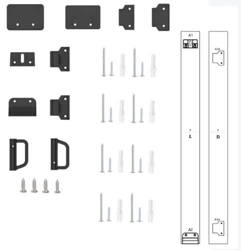 Babepai Hardware Replacement Parts Kit for Retractable Baby Gate, Full Set Wall Mounting Accessories Brackets Anchors Screws Wall Spacers Latches Repair Parts for Retractable Gate Asin B08WWCB288 Black - PawsPlanet Australia