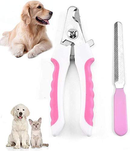 Pet Nail Clipper Set Professional Pet Nail Trimmer with Safety Guard to Avoid Over-Cutting Include Nail Clipper and Nail File，for Small Animals Dogs Cats Pink - PawsPlanet Australia