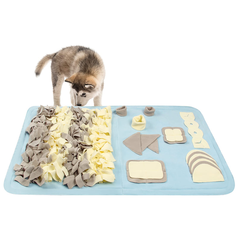 STELLAIRE CHERN Snuffle Mat for Small Large Dogs Nosework Feeding Mat Easy to Fill and Machine Washable Training Mats Pet Activity/Toy/Play Mat, Great for Stress Release 23.6x39.4 Inch (Pack of 1) Blue - PawsPlanet Australia