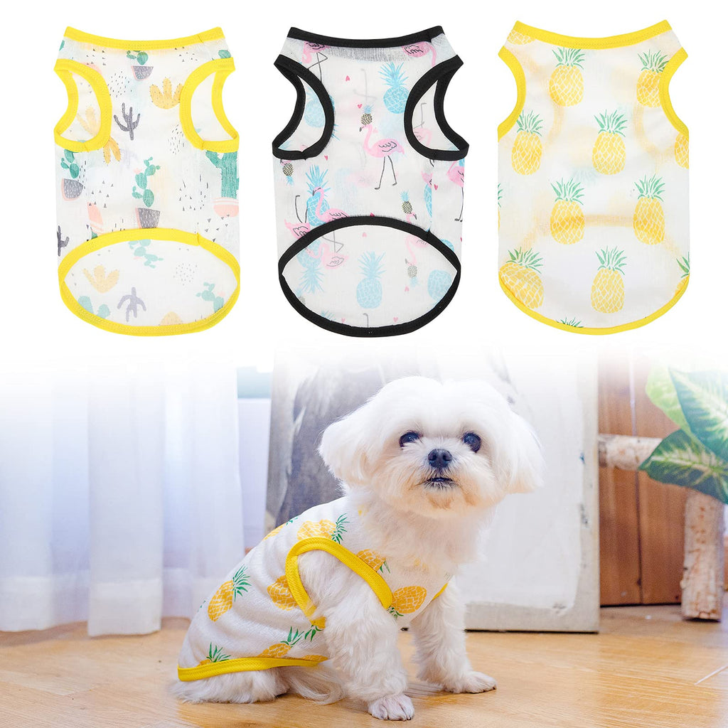 3 Pack Breathable Dog Shirts for Small Medium Dogs, Cute Sleeveless T-Shirt Puppy Summer Vest Sweatshirt Clothes Apparel Outfits - PawsPlanet Australia