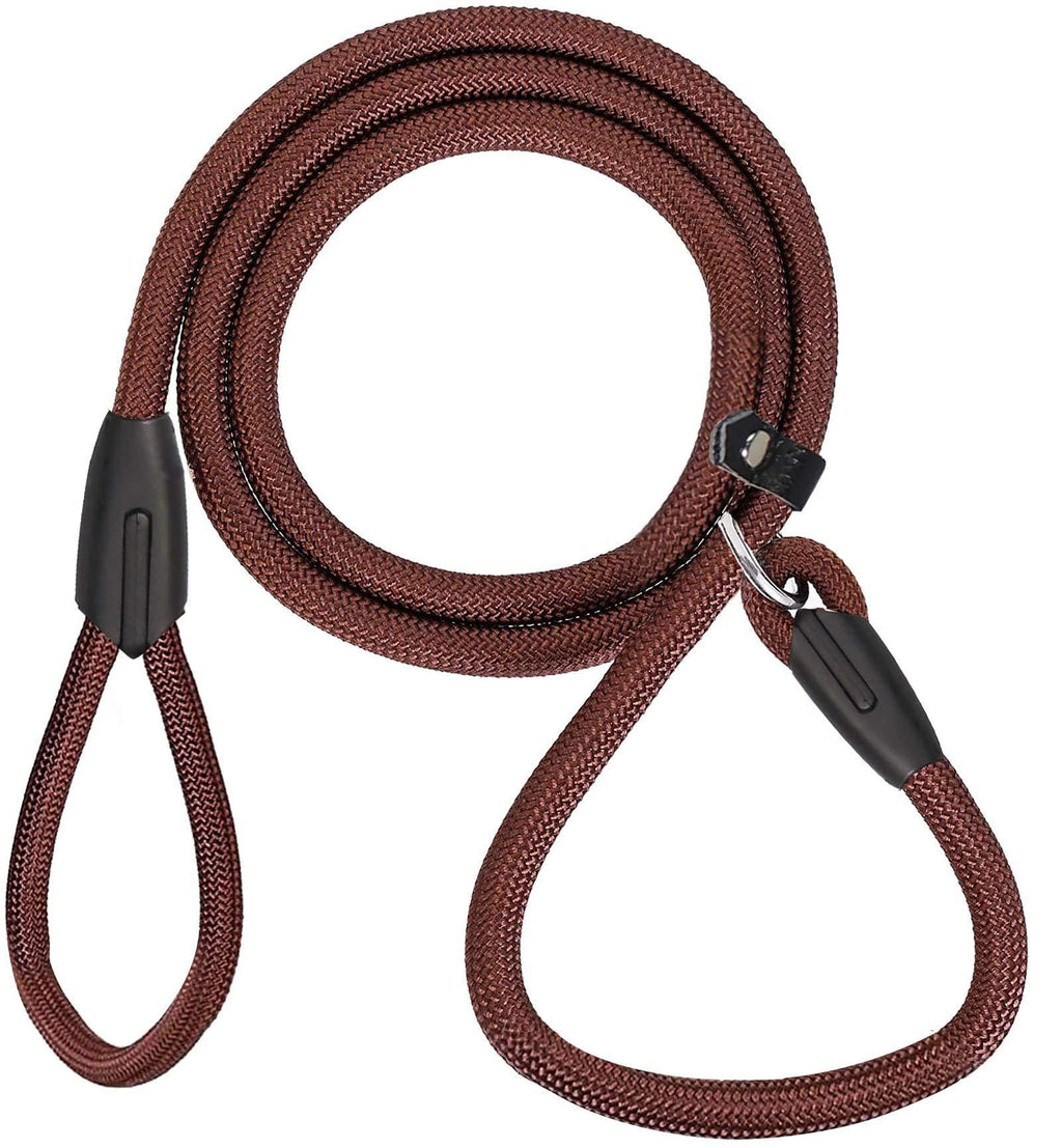 Dog Leash, Slip Lead Dog Leash Extremely Durable and Waterproof Heavy Duty Control Safety 2 in 1 Rope Training Dog Leashes Perfect for Small Medium Large Dogs (Brown) 1PC - PawsPlanet Australia