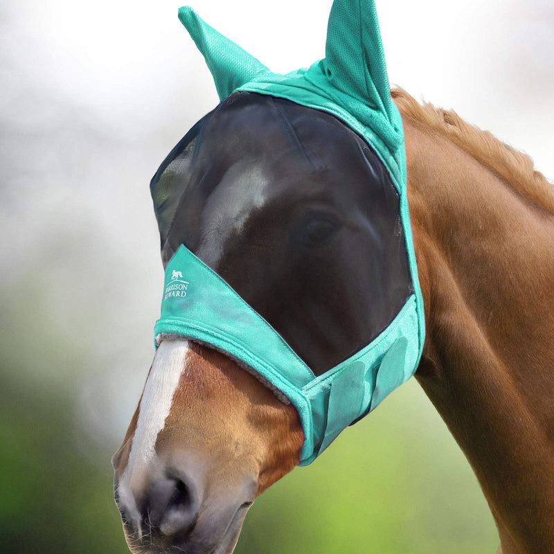 Harrison Howard CareMaster Pro Luminous Horse Fly Mask Standard with Ears UV Protection for Horse-Summer Mint(S; Pony) Pony (Small) Summer Mint - PawsPlanet Australia