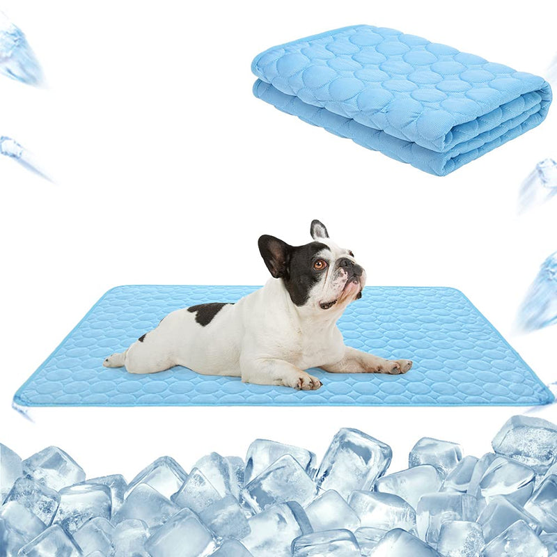 HOMIMP Pet Cooling Mat for Dogs and Cats, Super Soft Comfortable Pet Pad Machine Washable Summer Cooling Mat L-26.6” x 21.1” Blue - PawsPlanet Australia