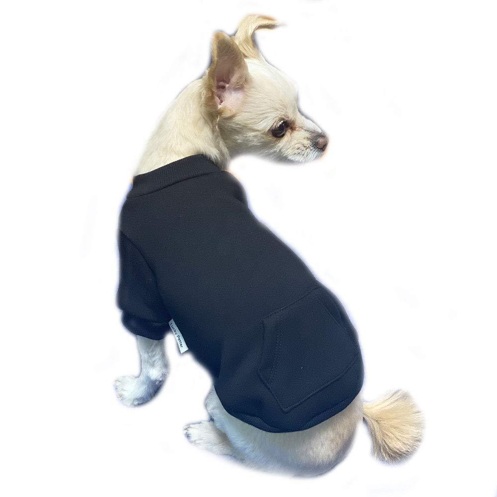 Lucky Petter Pet Clothes for Dog Cat Puppy Sweater Sweatshirt Durable and Elastic Dog Shirt Apparel Hoodies (X-Small, Black) X-Small - PawsPlanet Australia